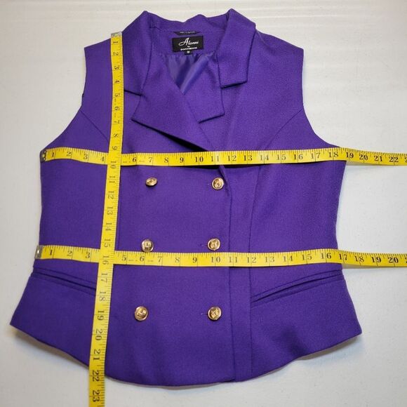 Alanni By Donnybrook Vintage Wool Purple Double-Breasted Women's Vest - Picture 6 of 8